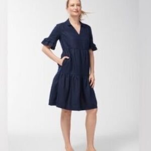 Chico's | Dresses | Chicos Linen Tiered Midi Dress Sz Navy Pockets Coastal Casual Resortwear Euc | Poshmark Chico's | Dresses | Chicos Linen Tiered Midi Dress Sz Navy Pockets Coastal Casual Resortwear Euc | Poshmark
